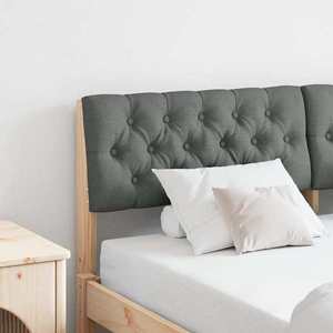 vidaXL Tăblie tapițată Gri închis 150 cm Lemn de pin masiv imagine