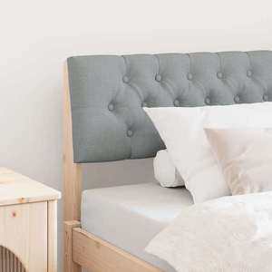 vidaXL Tăblie tapițată Gri deschis 100 cm Lemn de pin masiv imagine