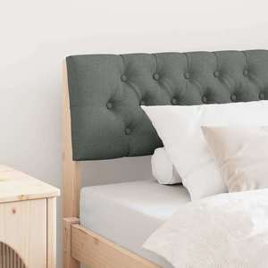 vidaXL Tăblie tapițată Gri închis 100 cm Lemn de pin masiv imagine