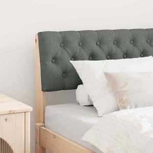 vidaXL Tăblie tapițată Gri închis 90 cm Lemn de pin masiv imagine