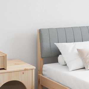 vidaXL Tăblie tapițată Gri deschis 180 cm Lemn de pin masiv imagine