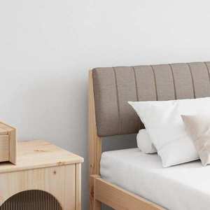 vidaXL Tăblie tapițată Gri taupe 180 cm Lemn de pin masiv imagine