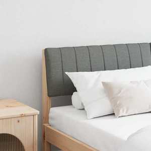 vidaXL Tăblie tapițată Gri închis 150 cm Lemn de pin masiv imagine