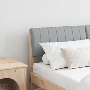 vidaXL Tăblie tapițată Gri deschis 140 cm Lemn de pin masiv imagine