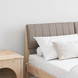 vidaXL Tăblie tapițată Gri taupe 140 cm Lemn de pin masiv imagine
