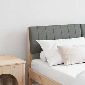 vidaXL Tăblie tapițată Gri închis 135 cm Lemn de pin masiv imagine