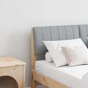 vidaXL Tăblie tapițată Gri deschis 120 cm Lemn de pin masiv imagine