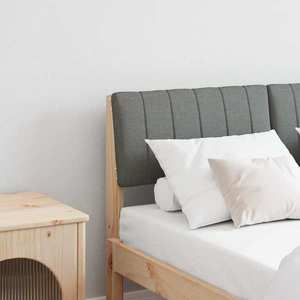 vidaXL Tăblie tapițată Gri închis 120 cm Lemn de pin masiv imagine