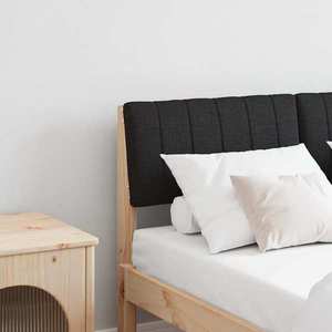 vidaXL Tăblie tapițată Negru 120 cm Lemn de pin masiv imagine