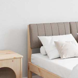 vidaXL Tăblie tapițată Gri taupe 120 cm Lemn de pin masiv imagine