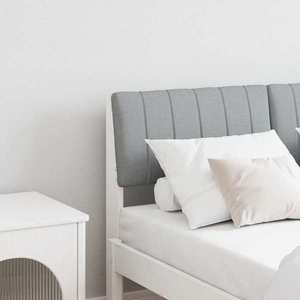 vidaXL Tăblie tapițată Gri deschis 120 cm Lemn de pin masiv imagine