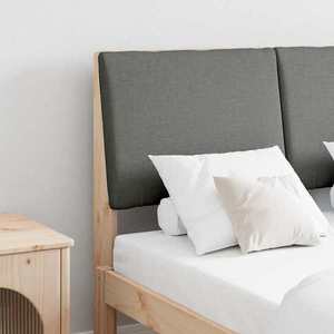 vidaXL Tăblie tapițată Gri închis 135 cm Lemn de pin masiv imagine