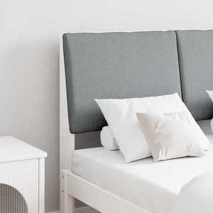 vidaXL Tăblie tapițată Gri deschis 135 cm Lemn de pin masiv imagine