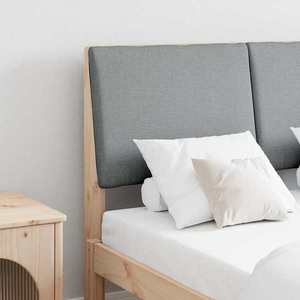 vidaXL Tăblie tapițată Gri deschis 120 cm Lemn de pin masiv imagine
