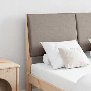 vidaXL Tăblie tapițată Gri taupe 120 cm Lemn de pin masiv imagine
