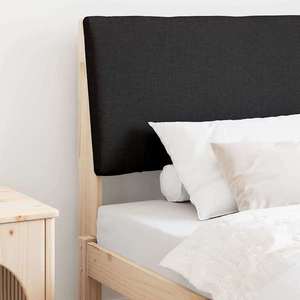 vidaXL Tăblie tapițată Negru 100 cm Lemn de pin masiv imagine