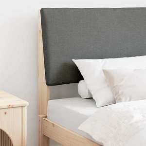 vidaXL Tăblie tapițată Gri închis 90 cm Lemn de pin masiv imagine