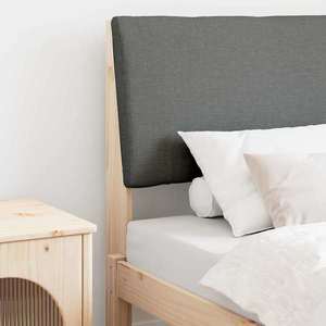 vidaXL Tăblie tapițată Gri închis 80 cm Lemn de pin masiv imagine