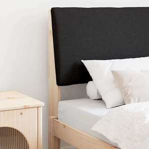 vidaXL Tăblie tapițată Negru 80 cm Lemn de pin masiv imagine