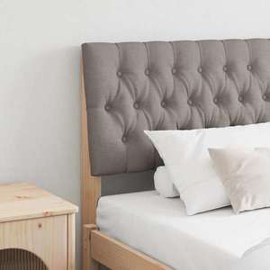 vidaXL Tăblie tapițată Gri taupe 180 cm Lemn de pin masiv imagine