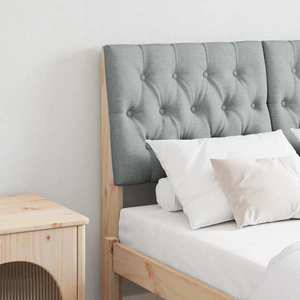 vidaXL Tăblie tapițată Gri deschis 120 cm Lemn de pin masiv imagine