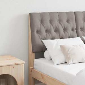 vidaXL Tăblie tapițată Gri taupe 120 cm Lemn de pin masiv imagine