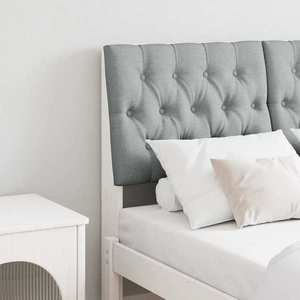 vidaXL Tăblie tapițată Gri deschis 120 cm Lemn de pin masiv imagine