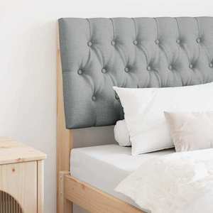 vidaXL Tăblie tapițată Gri deschis 90 cm Lemn de pin masiv imagine