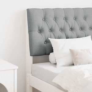 vidaXL Tăblie tapițată Gri deschis 75 cm Lemn de pin masiv imagine