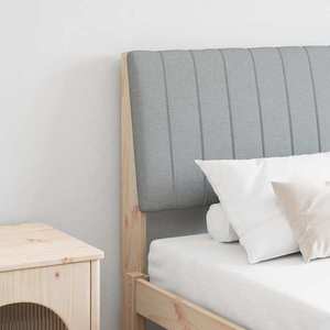 vidaXL Tăblie tapițată Gri deschis 150 cm Lemn de pin masiv imagine
