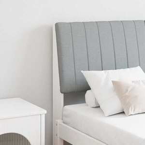 vidaXL Tăblie tapițată Gri deschis 140 cm Lemn de pin masiv imagine