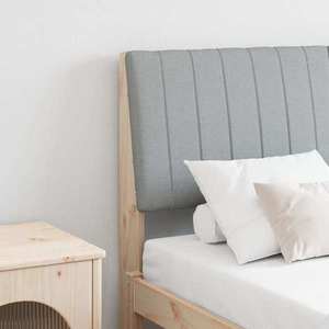 vidaXL Tăblie tapițată Gri deschis 135 cm Lemn de pin masiv imagine