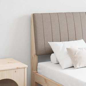 vidaXL Tăblie tapițată Gri taupe 135 cm Lemn de pin masiv imagine