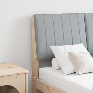 vidaXL Tăblie tapițată Gri deschis 120 cm Lemn de pin masiv imagine