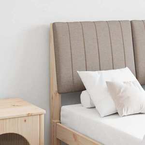 vidaXL Tăblie tapițată Gri taupe 120 cm Lemn de pin masiv imagine
