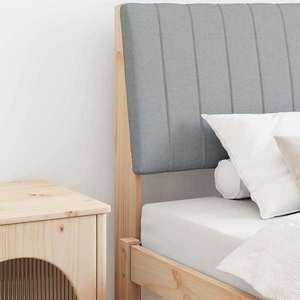 vidaXL Tăblie tapițată Gri deschis 100 cm Lemn de pin masiv imagine