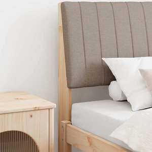 vidaXL Tăblie tapițată Gri taupe 100 cm Lemn de pin masiv imagine