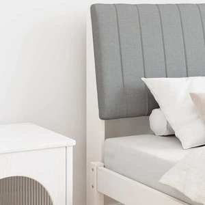 vidaXL Tăblie tapițată Gri deschis 90 cm Lemn de pin masiv imagine