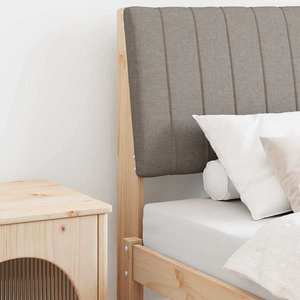 vidaXL Tăblie tapițată Gri taupe 80 cm Lemn de pin masiv imagine