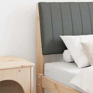 vidaXL Tăblie tapițată Gri închis 75 cm Lemn de pin masiv imagine