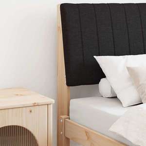 vidaXL Tăblie tapițată Negru 75 cm Lemn de pin masiv imagine