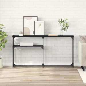 vidaXL MasaConsole Stejar Negru 146 x 22.5 x 75 cm Lemn compozit imagine
