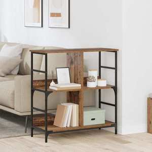 vidaXL Raft pentru cărți Lemn vechi 78.5 x 33 x 82 cm Lemn compozit imagine