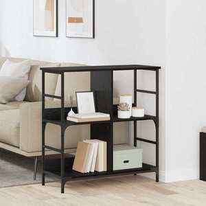 vidaXL Raft pentru cărți Stejar negru 78.5 x 33 x 82 cm Lemn compozit imagine