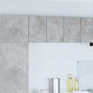 vidaXL Dulap suspendat cu ușă Riga Gri beton și Alb 30 x 31 x 40 cm imagine