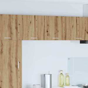 vidaXL Dulap suspendat cu depozitare Riga 2 pcs Stejar Artisan și Alb imagine