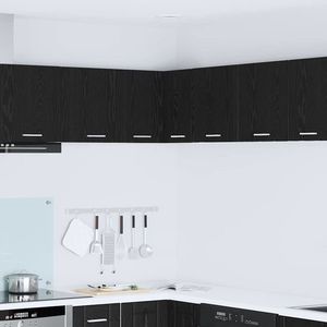 vidaXL Dulap suspendat Riga Stejar negru și Alb 57 x 57 x 40 cm imagine