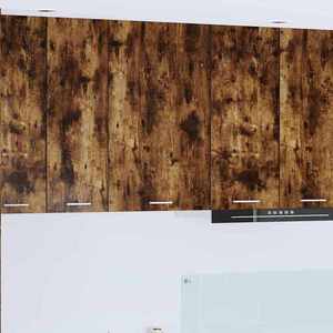 vidaXL Dulap suspendat Riga Stejar afumat și alb 50 x 31 x 80 cm imagine