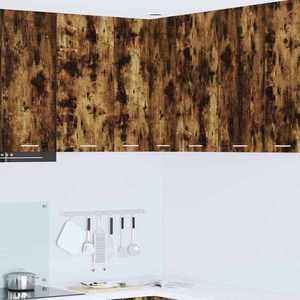 vidaXL Dulap suspendat Riga Stejar afumat și alb 57 x 57 x 80 cm imagine