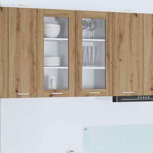 vidaXL Dulap suspendat cu ușă Riga Stejar Artizanal 40 x 31 x 80 cm imagine